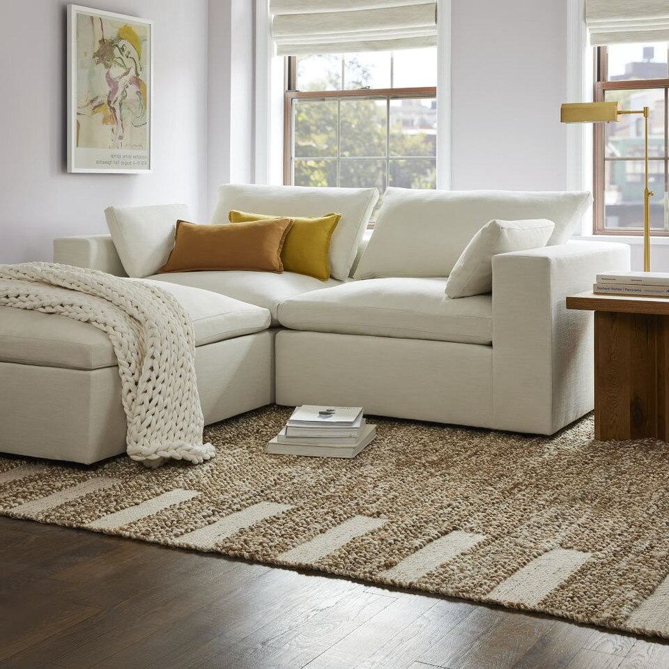 Side Stripe Jute Rug West Elm UK